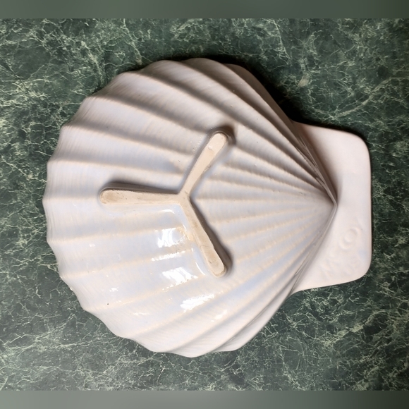 Vintage McCoy Pottery Seashell Clamshell Islander Dish Light Blue USA - Picture 8 of 8
